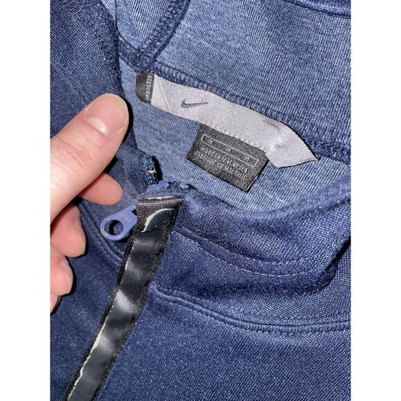 Vintage Nike Center Swoosh Hoodie Mens M Navy 1/2 Zip Pullover Silver Tag Y2K - Picture 3 of 4